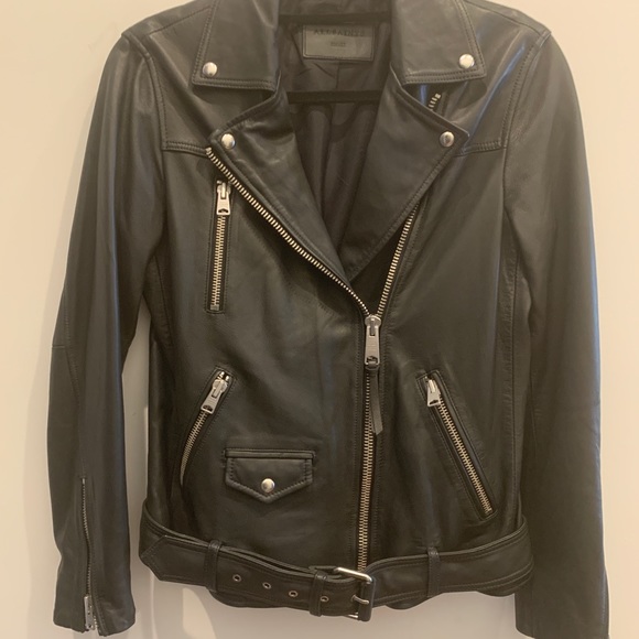 All Saints Oversize leather jacket - Picture 1 of 14